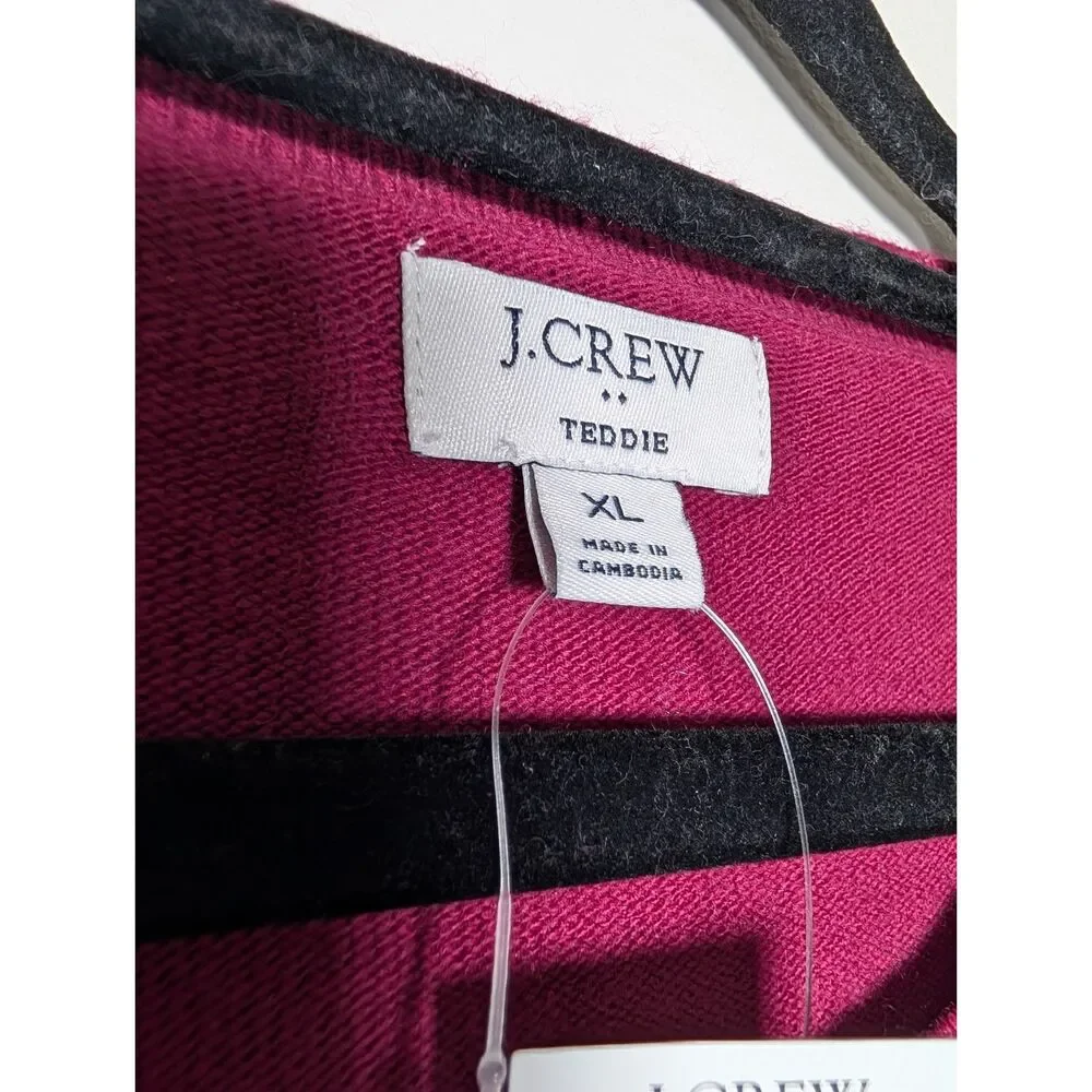 J.Crew Teddie Merino Wool Blend Sweater XL Pink Crewneck Lightweight Knit NWT